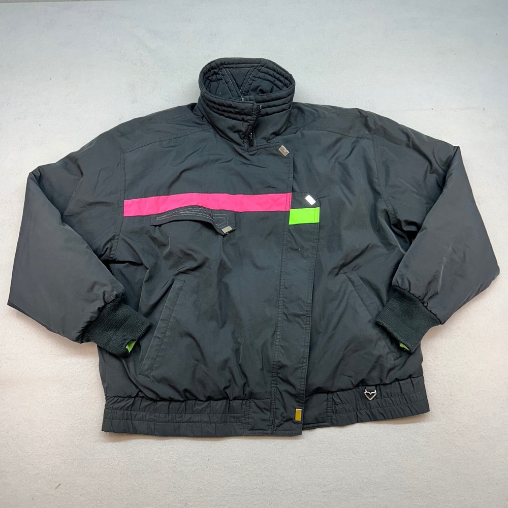 80s 90s Vintage Obermeyer Neon Ski Jacket  Insulated Puffer sz W Large